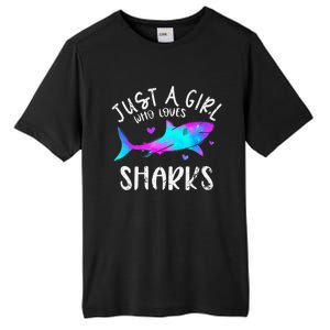 Shark Tshirt Shark Lover Tshirt Girls Funny Shark Tall Fusion ChromaSoft Performance T-Shirt