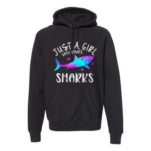 Shark Tshirt Shark Lover Tshirt Girls Funny Shark Premium Hoodie