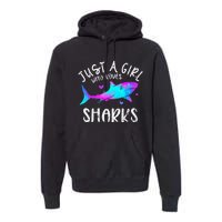 Shark Tshirt Shark Lover Tshirt Girls Funny Shark Premium Hoodie