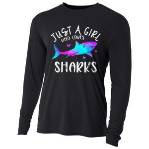 Shark Tshirt Shark Lover Tshirt Girls Funny Shark Cooling Performance Long Sleeve Crew