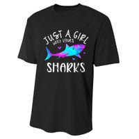 Shark Tshirt Shark Lover Tshirt Girls Funny Shark Performance Sprint T-Shirt