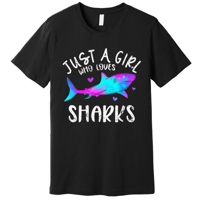 Shark Tshirt Shark Lover Tshirt Girls Funny Shark Premium T-Shirt