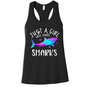 Shark Tshirt Shark Lover Tshirt Girls Funny Shark Women's Racerback Tank