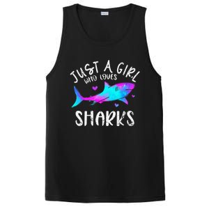 Shark Tshirt Shark Lover Tshirt Girls Funny Shark PosiCharge Competitor Tank