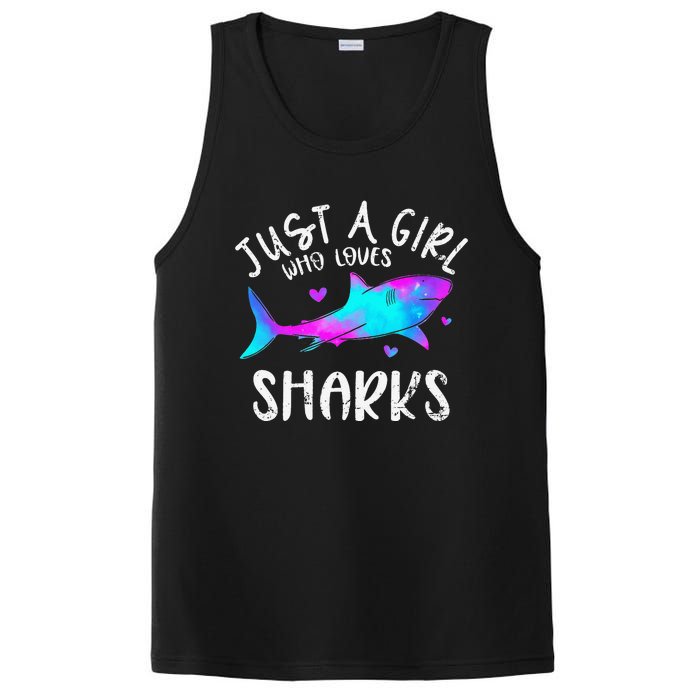 Shark Tshirt Shark Lover Tshirt Girls Funny Shark PosiCharge Competitor Tank