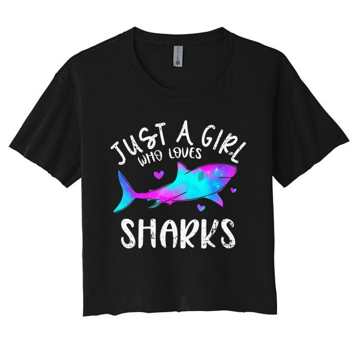 Shark Tshirt Shark Lover Tshirt Girls Funny Shark Women's Crop Top Tee