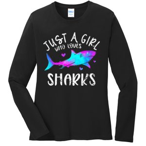 Shark Tshirt Shark Lover Tshirt Girls Funny Shark Ladies Long Sleeve Shirt