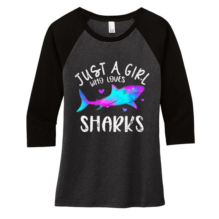 Shark Tshirt Shark Lover Tshirt Girls Funny Shark Women's Tri-Blend 3/4-Sleeve Raglan Shirt