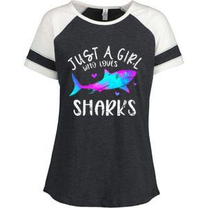 Shark Tshirt Shark Lover Tshirt Girls Funny Shark Enza Ladies Jersey Colorblock Tee