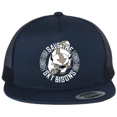 Save The Sky Bisons With Bison Head Gift Flat Bill Trucker Hat