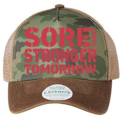 Sore Today Stronger Tomorrow Get In Shape Exercise And Workout Gift Legacy Tie Dye Trucker Hat