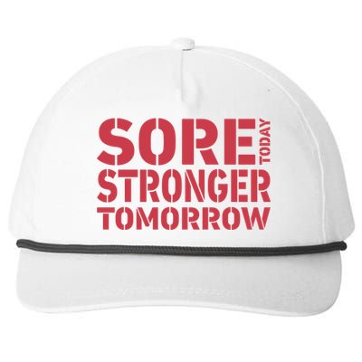 Sore Today Stronger Tomorrow Get In Shape Exercise And Workout Gift Snapback Five-Panel Rope Hat