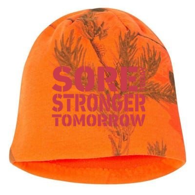 Sore Today Stronger Tomorrow Get In Shape Exercise And Workout Gift Kati - Camo Knit Beanie