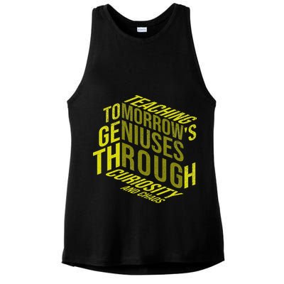 Science Teacher Scientist Teaching Tomorrows Geniuses Quote Ladies PosiCharge Tri-Blend Wicking Tank