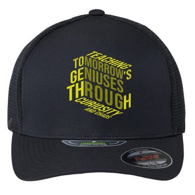 Science Teacher Scientist Teaching Tomorrows Geniuses Quote Flexfit Unipanel Trucker Cap