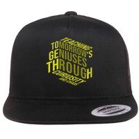 Science Teacher Scientist Teaching Tomorrows Geniuses Quote Flat Bill Trucker Hat