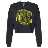 Science Teacher Scientist Teaching Tomorrows Geniuses Quote Cropped Pullover Crew