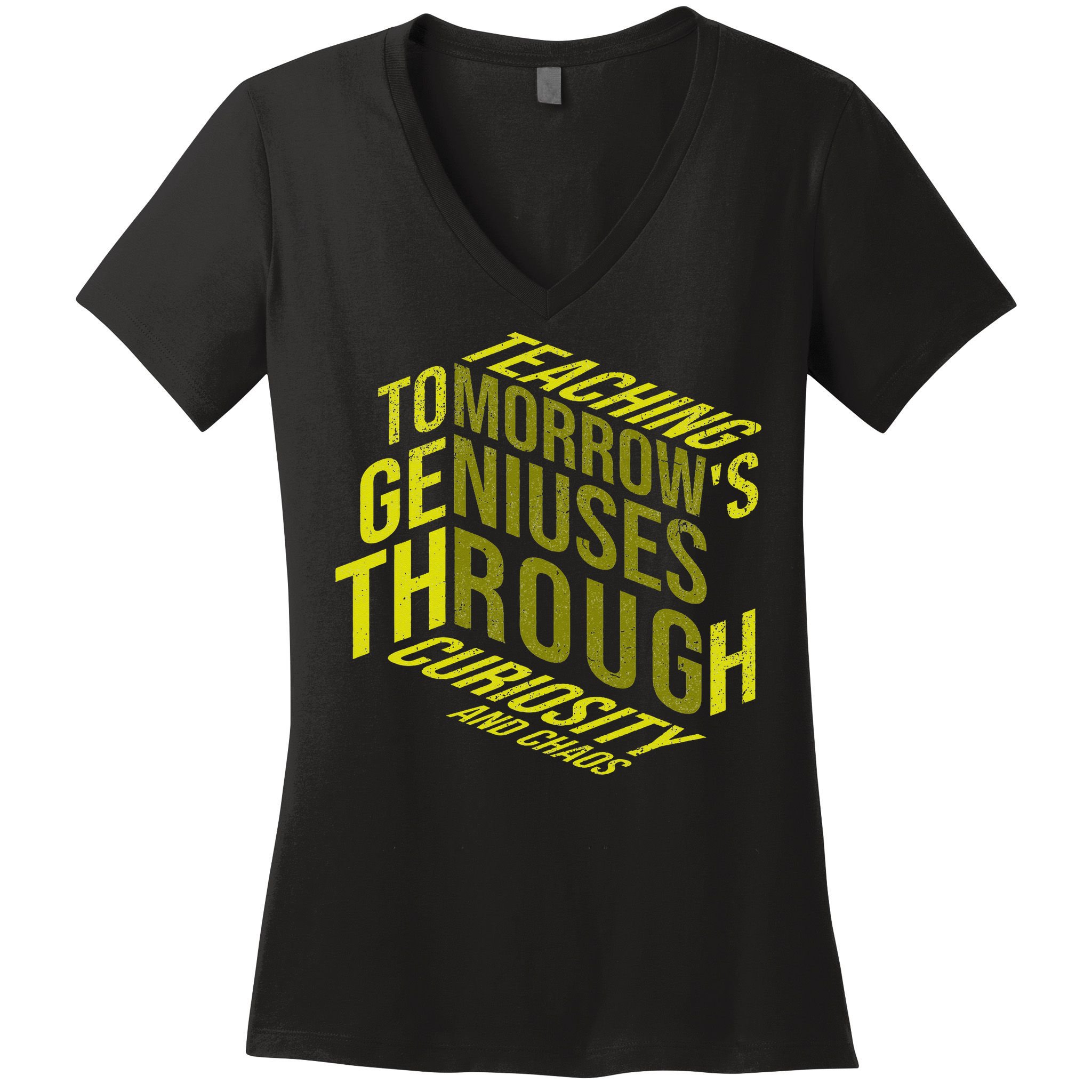 Science Teacher Scientist Teaching Tomorrows Geniuses Quote Women's V-Neck T-Shirt