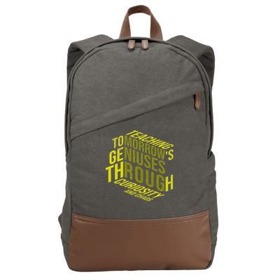 Science Teacher Scientist Teaching Tomorrows Geniuses Quote Cotton Canvas Backpack