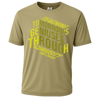 Science Teacher Scientist Teaching Tomorrows Geniuses Quote Cooling Performance Crew T-Shirt