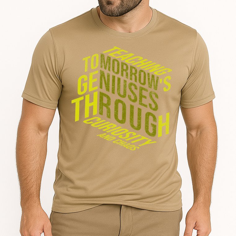 Science Teacher Scientist Teaching Tomorrows Geniuses Quote Cooling Performance Crew T-Shirt