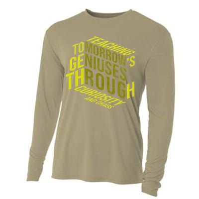 Science Teacher Scientist Teaching Tomorrows Geniuses Quote Cooling Performance Long Sleeve Crew