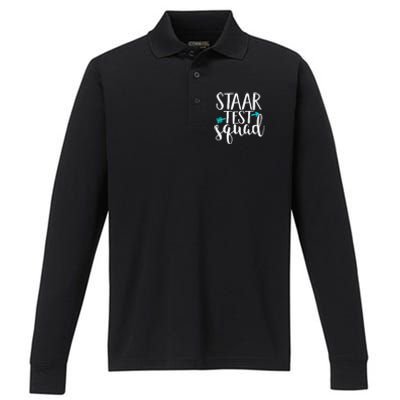 Staar Test Squad Elementary Teacher Test Day Performance Long Sleeve Polo