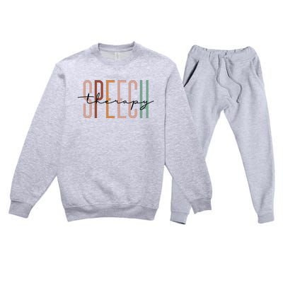 Speech Therapy Speech Language Pathologist Therapist Premium Crewneck Sweatsuit Set