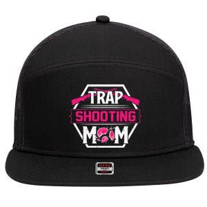 Skeet Trap Shooting Mom funny Mother's Day 7 Panel Mesh Trucker Snapback Hat