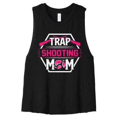 Skeet Trap Shooting Mom funny Mother's Day Women's Racerback Cropped Tank