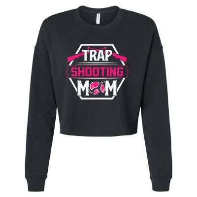 Skeet Trap Shooting Mom funny Mother's Day Cropped Pullover Crew