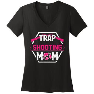 Skeet Trap Shooting Mom funny Mother's Day Women's V-Neck T-Shirt