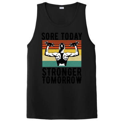 Sore Today Stronger Tomorrow Gym Fitness Funny Gift Funny Gift PosiCharge Competitor Tank