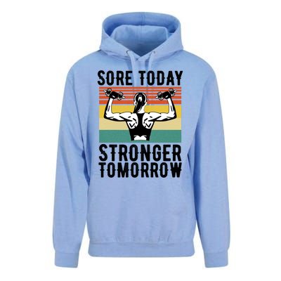 Sore Today Stronger Tomorrow Gym Fitness Funny Gift Funny Gift Unisex Surf Hoodie