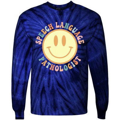 Speech Therapy Speech Language Pathologist Therapist Retro Tie-Dye Long Sleeve Shirt