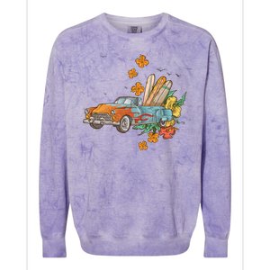 Surfing Tropical Summer Retro Truck Colorblast Crewneck Sweatshirt