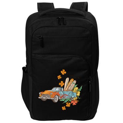 Surfing Tropical Summer Retro Truck Impact Tech Backpack