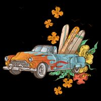 Surfing Tropical Summer Retro Truck Impact Tech Backpack