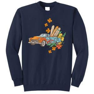 Surfing Tropical Summer Retro Truck Tall Sweatshirt