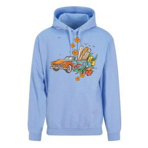 Surfing Tropical Summer Retro Truck Unisex Surf Hoodie