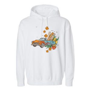 Surfing Tropical Summer Retro Truck Garment-Dyed Fleece Hoodie