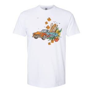 Surfing Tropical Summer Retro Truck Softstyle CVC T-Shirt