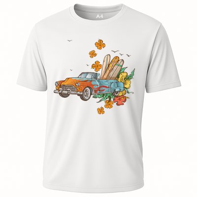 Surfing Tropical Summer Retro Truck Performance Shirt