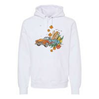 Surfing Tropical Summer Retro Truck Premium Hoodie