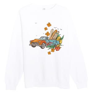 Surfing Tropical Summer Retro Truck Premium Crewneck Sweatshirt