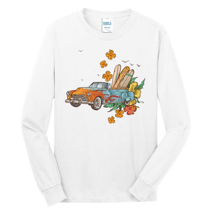 Surfing Tropical Summer Retro Truck Tall Long Sleeve T-Shirt