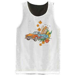 Surfing Tropical Summer Retro Truck Mesh Reversible Basketball Jersey Tank