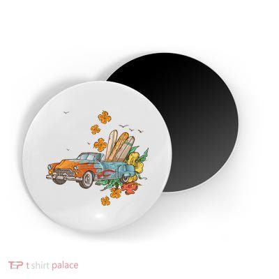 Surfing Tropical Summer Retro Truck Magnet