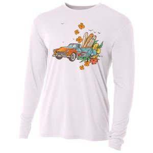 Surfing Tropical Summer Retro Truck Cooling Performance Long Sleeve Crew