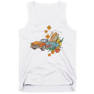 Surfing Tropical Summer Retro Truck Tank Top